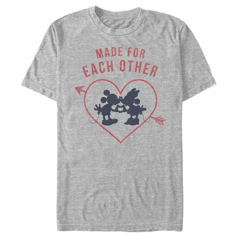 Men's Mickey & Friends Mickey Mouse Made For Each Other Love T-Shirt, 1 of 5