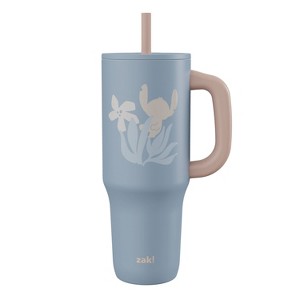 Zak Designs 40oz Stainless Steel Vacuum Insulated Tumbler with Silicone Straw - 1 of 4
