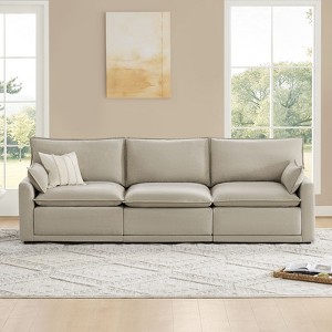 Spruce & Spring Modular Couch Oversized Sectional Sofa for Living Room, Taupe-3PC - 1 of 4