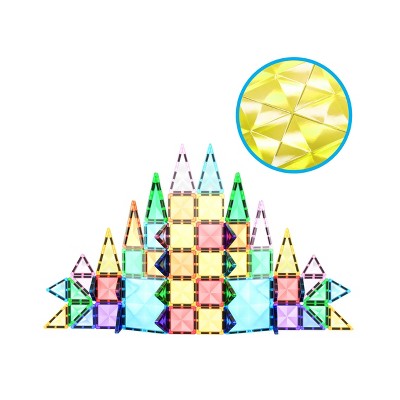 PICASSO-TILES Magnetic Tiles Mini Magnet Tile Diamond Series, Educational Building  Blocks, Toy Playset for Kids, 60pcs