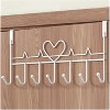 LunaLulinlk Over The Door Hooks, 7 Hooks Hanger Rack for Hanging,Decorative Metal Rack for Home Hooks White - 3 of 4