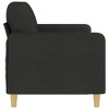 vidaXL 3-Seater Sofa in Black Fabric with Sturdy Metal Frame, Spacious and Comfortable Seating for Office, Living Room or Lounge Area - 3 of 4