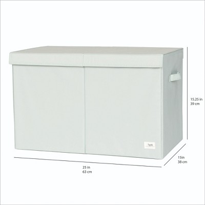 Green Recycled Fabric Folding Storage Chest with Lid and Handles