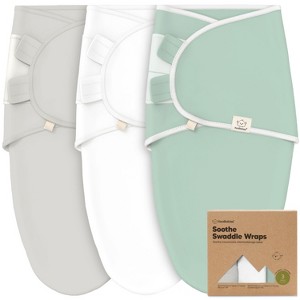 KeaBabies 3pk Organic Baby Swaddle Sleep Sacks, Newborn Baby Swaddles Wrap 0-3 Months, Ergonomic Wearable Swaddle Blanket - 1 of 4