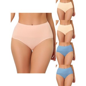 Allegra K Women's High Waist Shaping Breathable Tummy Control Briefs 5 Packs - 1 of 4