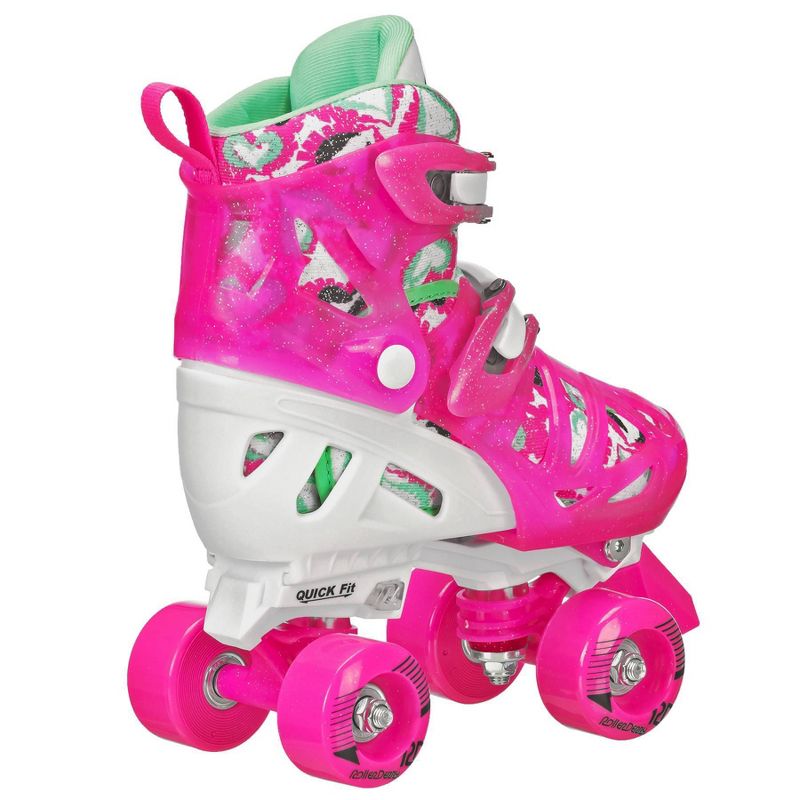 	Roller Derby Trac Star Youth Kids' Adjustable Roller Skate - White/Pink, 3 of 7