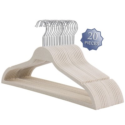 Better Homes & Gardens Non-Slip Velvet Clothes Hangers, 100 Pack, Beige