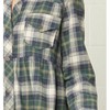 Women's Plaid Flannel Babydoll Top - entro - 4 of 4