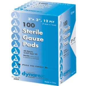 Dynarex - Sterile Gauze Pad - 3 in. x 3 in. - 12-Ply - 1 of 1