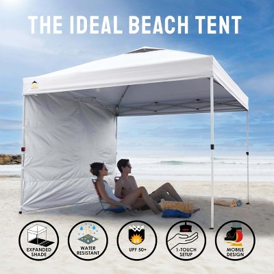 Beige 8x8 Pop Up Canopy Tent with Side Wall