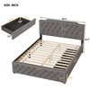 Linen Upholstered Bed with 2 Drawers & Dual USB Ports - Stylish & Functional - 4 of 4