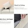 Dyonery 88-inch modern sofa, modern 3-seater sofa, cotton and linen fabric sofa, living room, dormitory, office, apartment sofa, white - 4 of 4