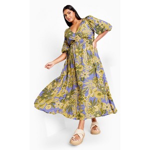 Women's Plus Size Daydream Print Maxi Dress - blue | CITY CHIC - 1 of 4