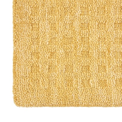 Handmade Gold Rectangular Wool Area Rug 45" x 7"