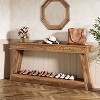Hommoo 70.8" Farmhouse Console Table Brown - 4 of 4