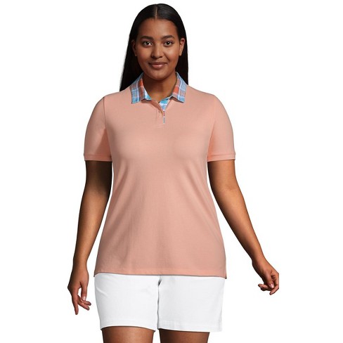 Lands' End Women's Mesh Cotton Short Sleeve Polo Shirt