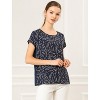 INSPIRE CHIC Women's Short Sleeves Round Neck Floral Print T-Shirts - 3 of 4