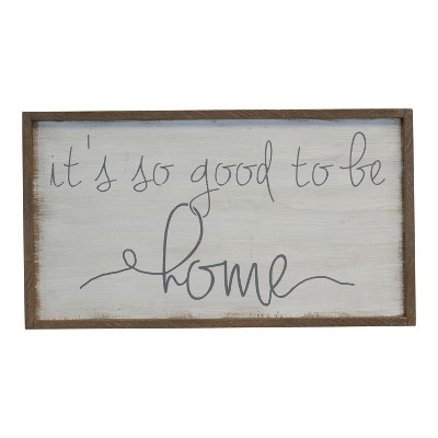 Wood "Home" Wall Sign Panels Natural White 20" x 36" - VIP Home & Garden