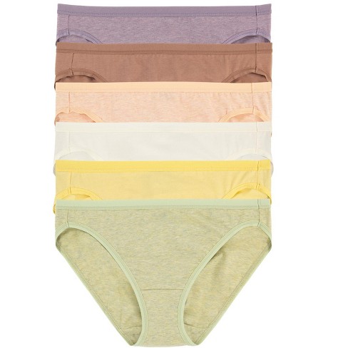 Felina Women's Organic Cotton Bikini Underwear For Women - (6-pack) (shaded  Sun, X-small) : Target