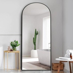 71"Arch Full Length Mirror With Stand,Wood Frame Mirror,Large Floor Mirror,Free Standing Mirror Full Length Standing Mirror-The Pop Home - 1 of 4
