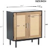 Acekool Rattan Storage Cabinet, 2-Door Sideboard with Metal Base, Modern Boho Accent Cabinet for Living Room, Entryway, Bathroom, Black - 3 of 4