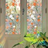 Floral window film, glass static privacy adhesive, adhesive free colored stickers, removable door film for bedroom window cover - 3 of 4
