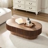 CAVINAS Modern Side Table Oval Coffee Table with Sturdy Base, End Table for Living Room, Bedroom - 2 of 4