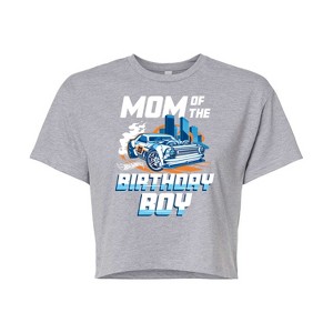 Women's - Hot Wheels - Mom Of Birthday Boy Cropped Graphic T-Shirt - 1 of 4