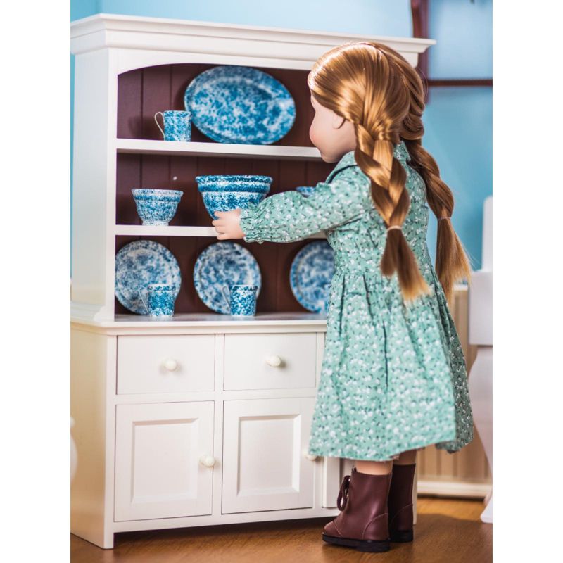 The Queen's Treasures 18 Inch Doll Wooden Farmhouse Cupboard Dish Hutch, 3 of 10