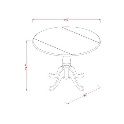 Oak Finish Round Extendable Wood Dining Table