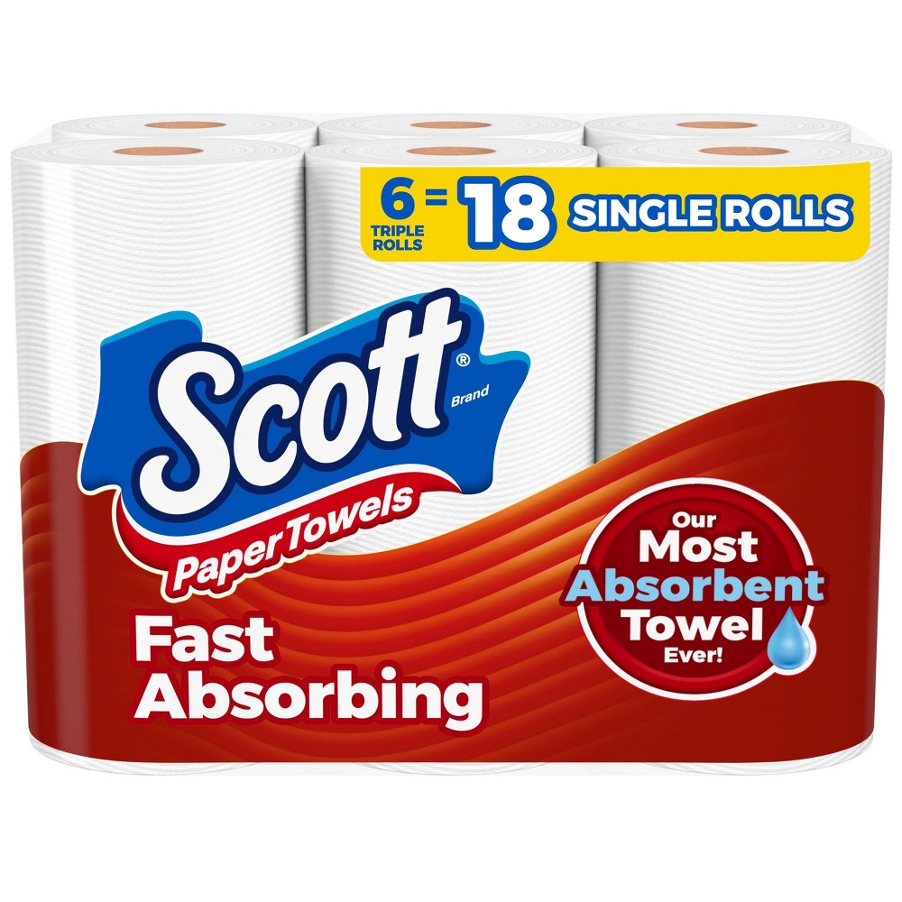 Scott Paper Towels - 6 Triple Rolls