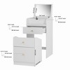 Bella Depot 19.68''W Vanity Desk with Mirror,Chair, Drawers,Mini Space Saving Cute Dressing Table for Girls Bedroom Living room - 4 of 4