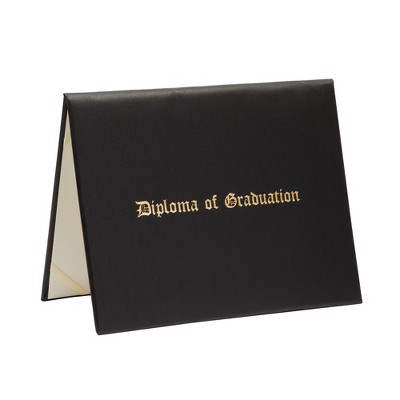 Juvale Award Certificate Holder, Folder & Cover for Letter Size Documents, Files & Graduation Diploma, Black Faux Leather