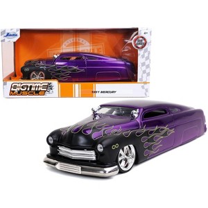 1951 Mercury Purple with Black Flames "Bigtime Muscle" 1/24 Diecast Model Car by Jada - 1 of 4
