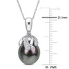 EVERLY JEWELRY | 14K White Gold 9-10mm Black Tahitian Cultured Pearl & Diamond Accent Pendant with Chain - 17 inch - 4 of 4