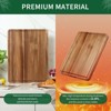 20"x15"x1.38" Large Wooden Chopping Board, Reversible Wooden Butcher Block with Deep Juice Groove and Side Handle - 3 of 4