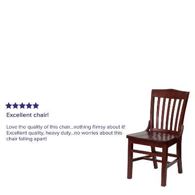 Elegant Mahogany Wood Vertical Slat Side Chair in Rich Brown