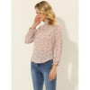 Allegra K Women's Boho Vintage Ruffled Neck Keyhole Back Floral Blouse - 4 of 4
