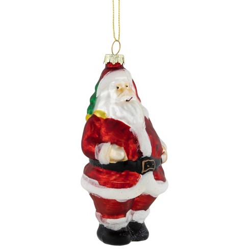 Northlight Traditional Santa Hanging Glass Christmas Ornament - 5 ...