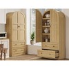 Coucheta 71‘’ Tall Arched Kitchen -Farmhouse Wood Pantry Storage Cabinet with 2 Large Drawers, Wood Door, Freestanding Pantry Cabinets,brown - 4 of 4