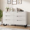 6 Dresser for Bedroom, 47.2" Wide Dresser, Freestanding Vertical Drawer Cabinet with Storage, Wooden Closet Storage Chest for Living Room, Hallway - 3 of 4