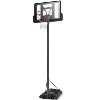Height Adjustable Portable Basketball Hoop System Shatterproof Backboard Wheels