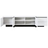 TiramisuBest White Black Rectangle TV Stand for TVs up to 80 Inch High Gloss UV Surface Contemporary Console Drawers Cabinets Living Room - 4 of 4