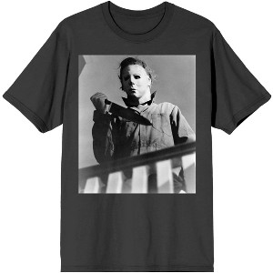 Halloween Michael Myers Official Horror Men's Charcoal T-Shirt - 1 of 1