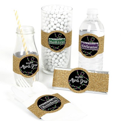 Big Dot of Happiness Mardi Gras - DIY Party Supplies - Masquerade Party DIY Wrapper Favors & Decorations - Set of 15
