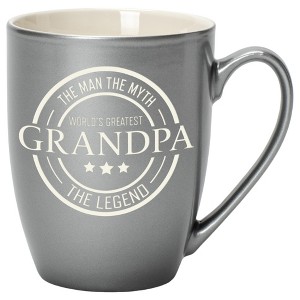 Elanze Designs World's Greatest Grandpa The Man The Myth The Legend Grey 10 ounce New Bone China Coffee Cup Mug - 1 of 4