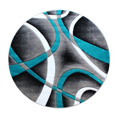 Emma and Oliver Olefin Accent Rug with 3D Sculpted Intersecting Arch Design and Jute Backing