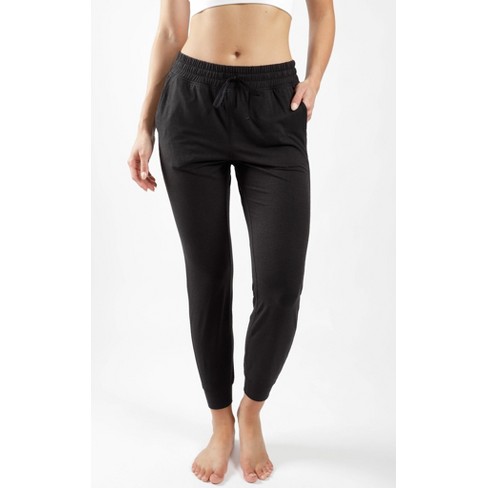 Reflex 90 Degree Women's Elastic Waist Pull On Athletic Travel Capri Pants  (Black, XL) 