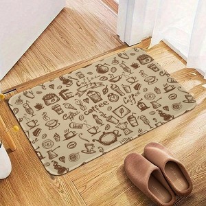 Coffee Time Design Bathroom Rugs Winter Bath Mat Absorbent Non Slip Bathroom Mat Christmas Soft Floor Carpet 16x20 Inches - 1 of 1