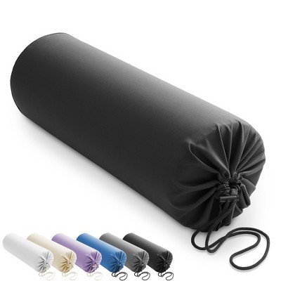 Saloniture Jumbo Round Massage Table Bolster Pillow Pad - 26 x 9 Inch -  Black 